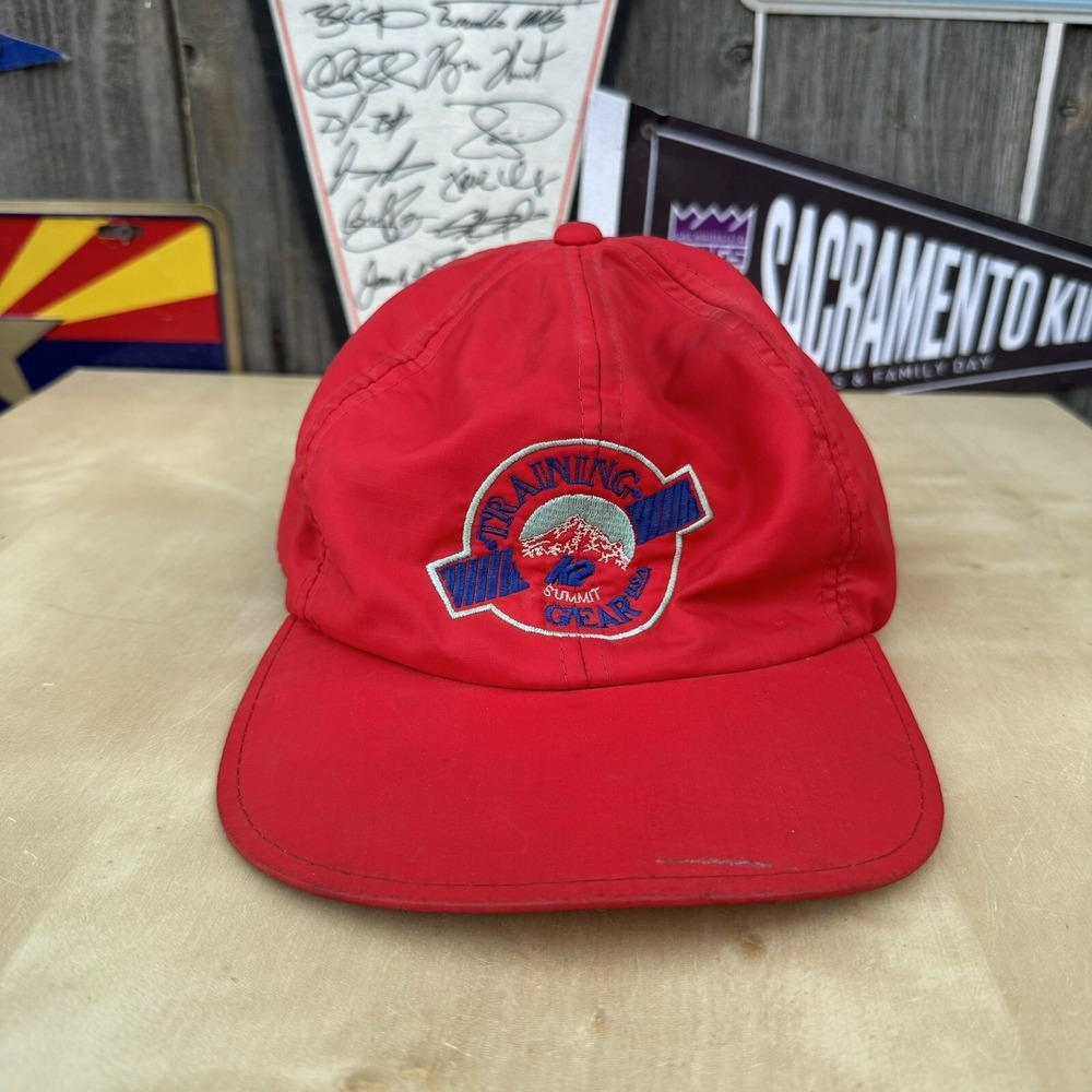 Vintage 90s Training Gear USA hat‎ SnapBack satin red